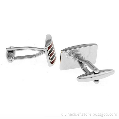 Custom Stripe Enamel Cufflinks Wholesale Mens Shirts Cufflinks